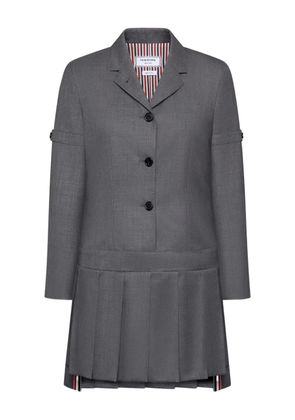 Thom Browne twill pleated mini dress - Grey