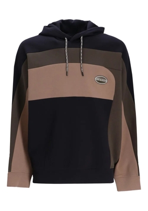 Emporio Armani panelled logo hoodie - Black