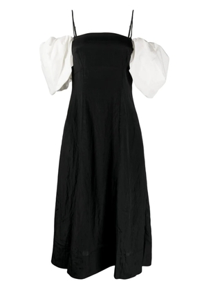 Rejina Pyo Oksana puff-sleeve midi dress - Black