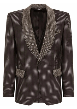 Dolce & Gabbana rhinestone-embellished jacquard suit - Black