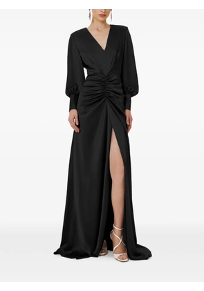FRAMBOISE Vianna V-neck ruched maxi dress - Black