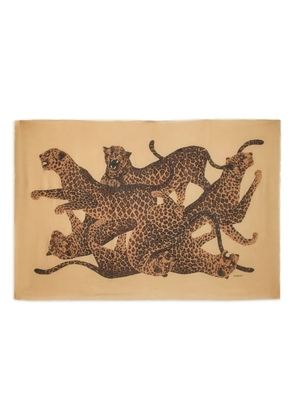 Saint Laurent leopard-print scarf - Neutrals