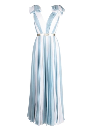 Jenny Packham Laguna pleated silk maxi dress - Blue