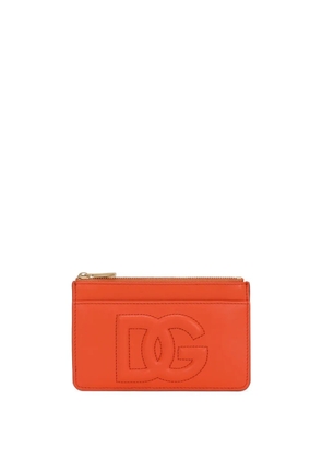 Dolce & Gabbana DG-logo zipped leather wallet - Orange