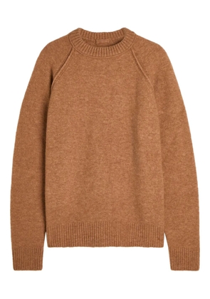 Ten C raglan-sleeve crew-neck sweater - Brown