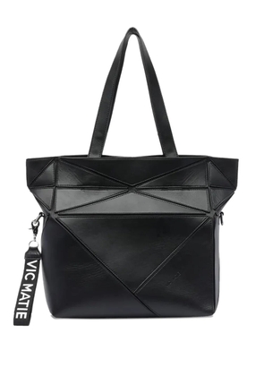 Vic Matie geometric-panelled shoulder bag - Black