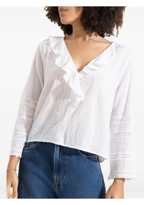 DÔEN Huguette ruffled lace shirt - White