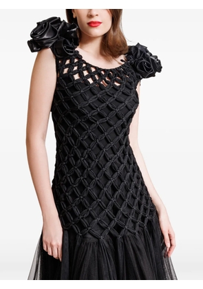 Gemy Maalouf crochet tulle maxi dress - Black