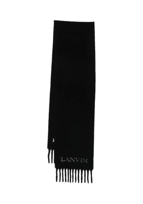 Lanvin logo fringed scarf - Black