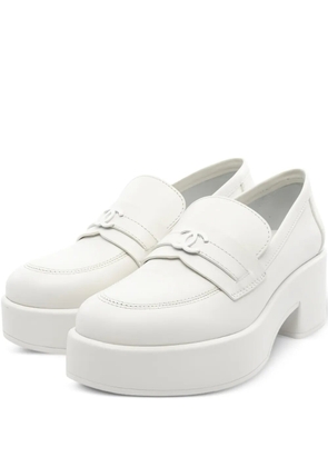 CHANEL Pre-Owned leather platform loafers - White