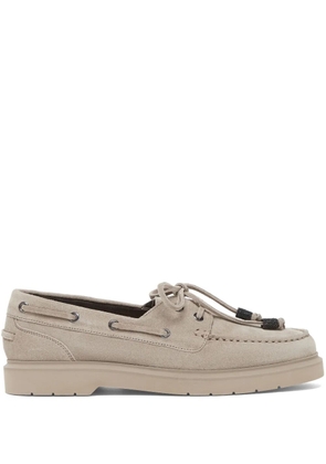 Brunello Cucinelli Monili-chain Boat shoes - Grey