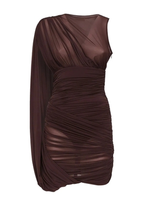 Magda Butrym draped one-shoulder mini dress - Brown
