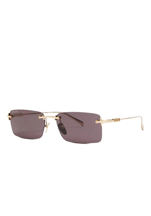 Gucci rectangular rimless sunglasses - Gold