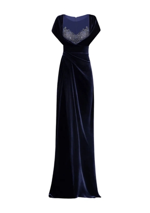 Gemy Maalouf bead-embellished draped dress - Blue