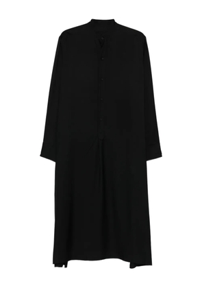 Yohji Yamamoto band-collar shirt midi dress - Black