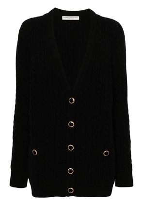 Alessandra Rich cable-knit wool cardigan - Black