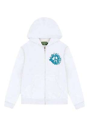 Denim Tears long-sleeve zip-up hoodie - White