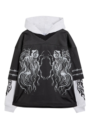 Warren Lotas layered-effect hoodie - Black