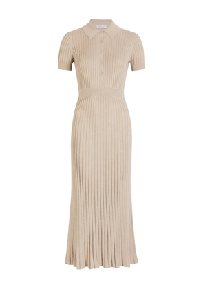 Gabriela Hearst Amor buttoned ribbed midi dress - Neutrals