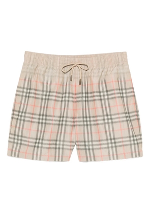 Burberry faded checked swim shorts - Neutrals