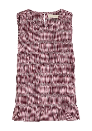 Faithfull the Brand gingham smocked top - Red