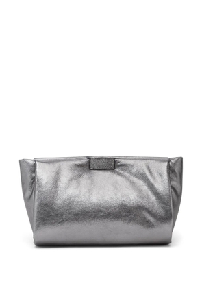 Brunello Cucinelli Lamé calfskin clutch bag - Silver