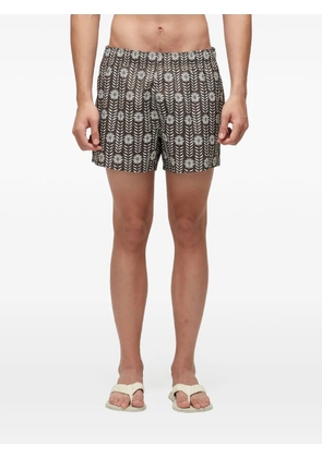 Osklen floral-print swim shorts - Brown