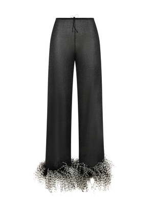 Oséree Lumière Plumage straight-leg trousers - Black