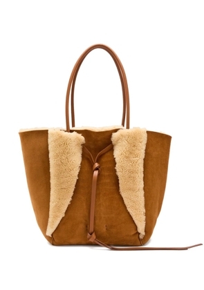 Gabriela Hearst Marija shearling drawstring tote bag - Brown