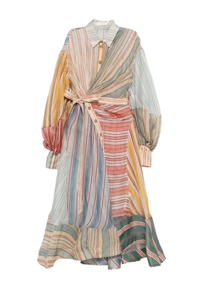 ZIMMERMANN Rebellion Striped midi dress - Neutrals