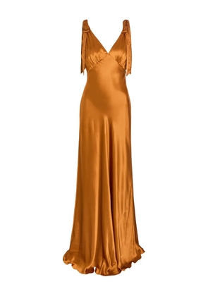 Reformation tie-strap V-neck maxi dress - Orange