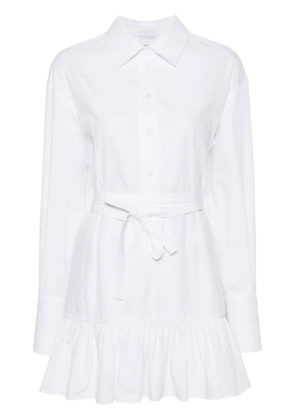 Patou ruffled mini shirtdress - White