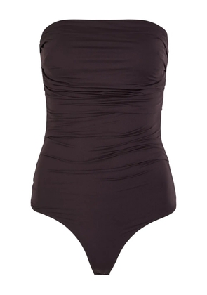 AGOLDE ruched strapless body - Brown
