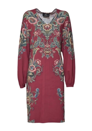 ETRO V-neck floral dress - Red