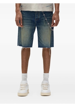 Purple Brand P059 Worn frayed-hem denim shorts - MID INDIGO