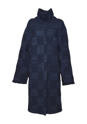 Mirco Giovannini quilted funnel-neck coat - Blue