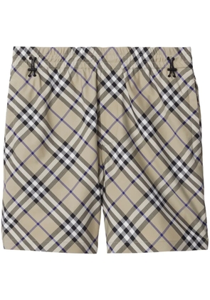 Burberry Equestrian Knight Burberry Check cotton shorts - Neutrals