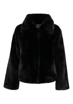 Apparis wide-lapel faux-fur jacket - Black