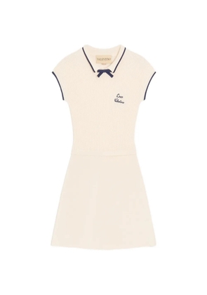 Valentino Garavani bow knitted mini dress - Neutrals