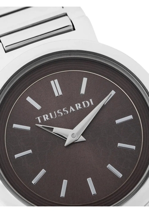 Trussardi Silver Tone Round 35mm Watch - Brown