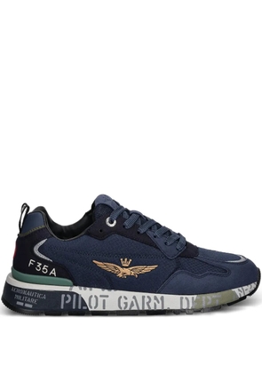 Aeronautica Militare logo-detail sneakers - Blue