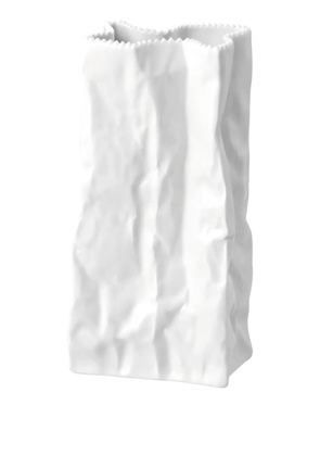 Rosenthal 22cm paper-bag porcelain vase - White