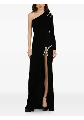 ARAFTU one-shoulder embellished side-slit gown - Black