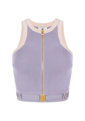 Elisabetta Franchi racerback zip knit top - Purple