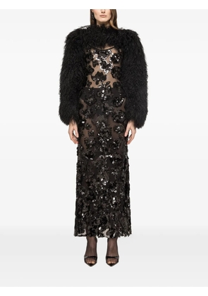 NISSA sequinned tulle maxi dress - Black