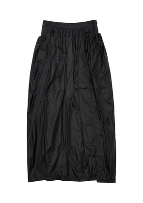 Amomento shirred-effect layered maxi skirt - Black