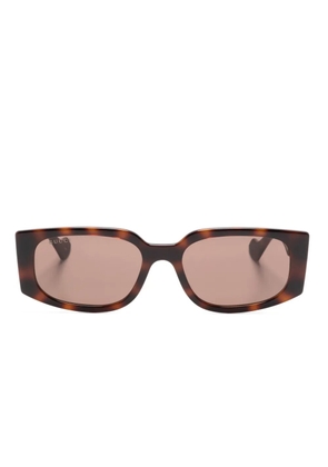 Gucci Eyewear Double G rectangle-frame sunglasses - Brown