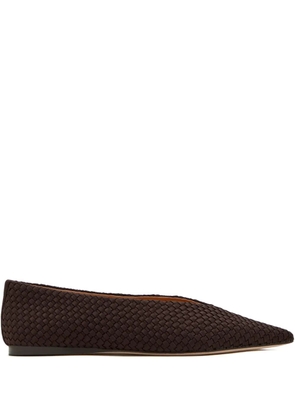 NAGHEDI Strada pointed-toe woven-design ballet flats - Brown