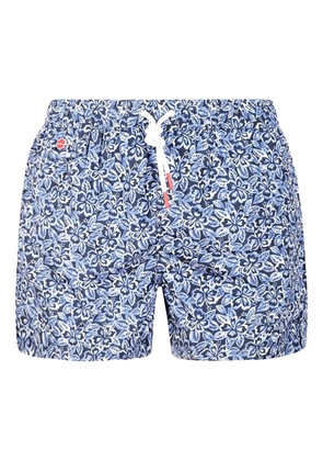 Kiton floral-print swim shorts - Blue