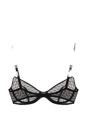Elisabetta Franchi monogram tulle bra - Black